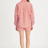 LMND Chiara Long Sleeve Shirt Multi Stripe - Spicy Orange/Himalayan/Blue