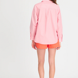 LMND Chiara Long Sleeve Shirt Pinstripe - Pink/Spicy Orange