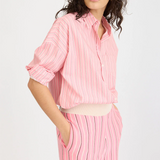LMND Chiara Long Sleeve Shirt Stripe - Bonbon Stripe