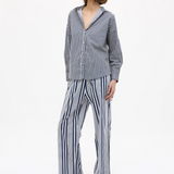 LMND Chiara Long Sleeve Shirt Stripe - Navy/Sponge Natural