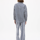 LMND Chiara Long Sleeve Shirt Stripe - Navy/Sponge Natural