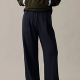 Longform Women's Wide Leg Merino Pant - Navy