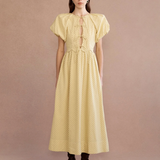 Lovaan Rose Midi Dress - Daffodil Stripe