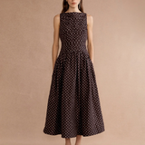 Lovaan Val Midi Dress - Cacao Spot