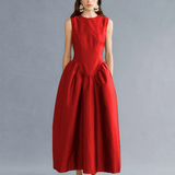 Lovaan Wilma Midi Dress - Crimson
