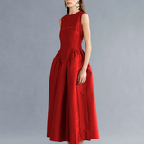 Lovaan Wilma Midi Dress - Crimson