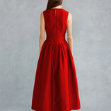 Lovaan Wilma Midi Dress - Crimson