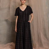 Luxe De Valentina Ionian Drawstring Midi Dress - Black