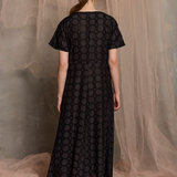 Luxe De Valentina Ionian Drawstring Midi Dress - Black