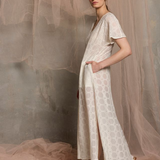 Luxe De Valentina Ionian Drawstring Midi Dress - White