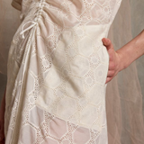 Luxe De Valentina Ionian Drawstring Midi Dress - White