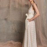 Luxe De Valentina Milazzo Belted Maxi Dress - White