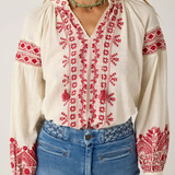 Maison Hotel Antonella Blouse - Red Cranberry