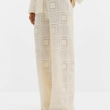 Malina Aleya Wide Crochet Pants - Vanilla