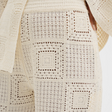 Malina Aleya Wide Crochet Pants - Vanilla