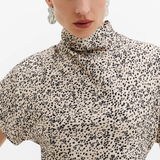 Malina Alivia Short Sleeve Satin Midi Dress - Shaded Dot