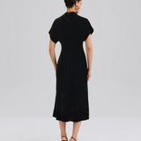 Malina Alivia Velvet Midi Dress - Black
