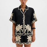 Malina Armida Embroidered Shirt - Black