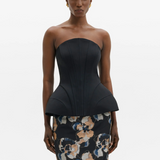 Malina Bellina Sculpted Corset Top - Black