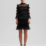 Malina Carmine Mini Dress - Black