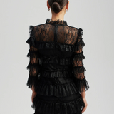 Malina Carmine Mini Dress - Black