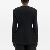 Malina Carol Fitted Round Neck Blazer - Black