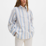 Malina Classic Poplin Shirt - Sky Blue Stripe