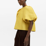 Malina Cleo Puff-Sleeve Satin Blouse - Mango