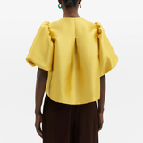 Malina Cleo Puff-Sleeve Satin Blouse - Mango