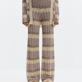 Malina Ditte Flared Knit Pants - Multi Taupe