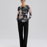 Malina Elionora Sheer Jersey Top - Dusty Poppy