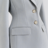 Malina Ella Tailored Peplum Blazer - Blue Fishbone