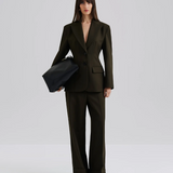 Malina Ella Tailored Peplum Blazer - Olive