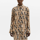 Malina Felicity Silk Shirt - Monogram Camel