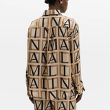 Malina Felicity Silk Shirt - Monogram Camel