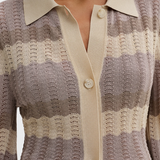 Malina Linnea Cardigan - Multi Taupe