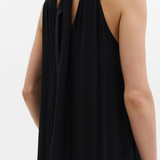 Malina Lykke Halterneck Ruffled Maxi Dress - Black
