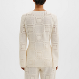 Malina Mirella Fitted Crochet Cardigan - Vanilla