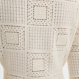 Malina Mirella Fitted Crochet Cardigan - Vanilla