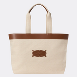 Malina Monogram Grand Canvas Tote - Light Taupe