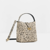 Malina Monogram Leather Bucket Bag - Shaded Dot