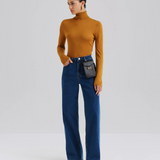 Malina Monogram Leather Phone Pouch - Black