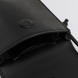 Malina Monogram Leather Phone Pouch - Black