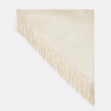 Malina Nalia Fringe Satin Scarf - Pearl