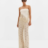 Malina Nalia Fringe Satin Scarf - Pearl