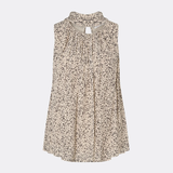 Malina Olivia Sleeveless Scarf Detail Top - Shaded Dot