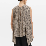 Malina Olivia Sleeveless Scarf Detail Top - Shaded Dot