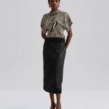 Malina Otilia Draped Half Polo Top - Moire