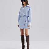 Malina Portea Mini Dress - Light Blue Stripe