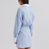 Malina Portea Mini Dress - Light Blue Stripe